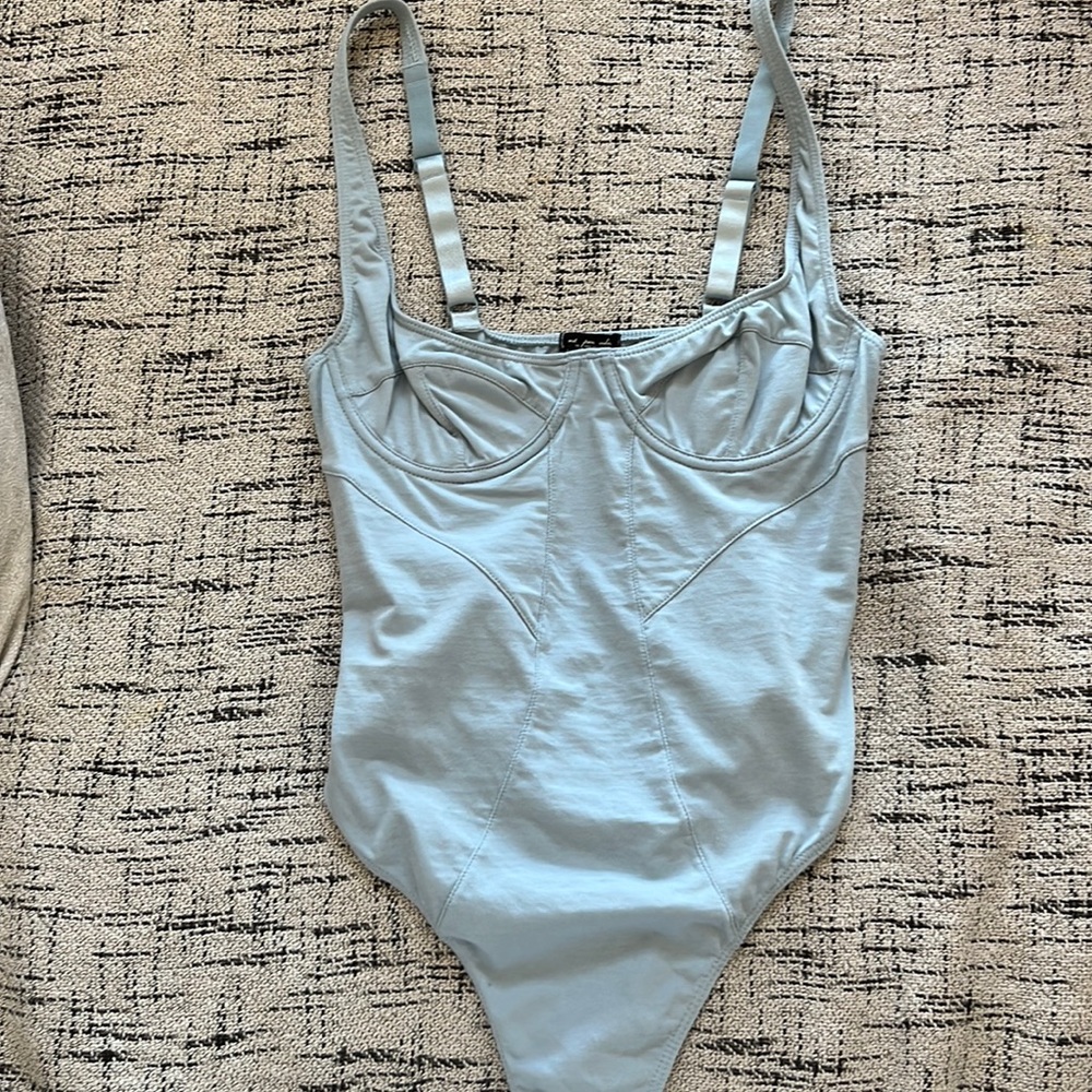 Urban outfitters corset style body suit with thong bottom and adjustable straps